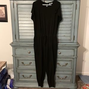 Black shirt sleeved romper